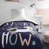 Parure De Couette 140 X 200 "Star of the Show" Réversible 100% Coton / 57 Fils/cm² - Bleu