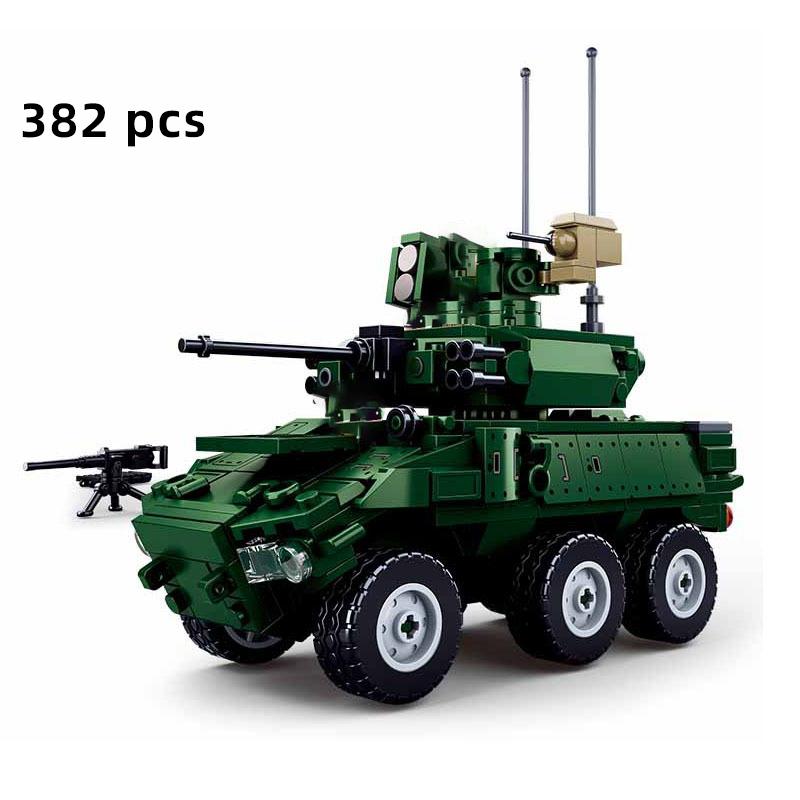 Sluban Militär Teknikfordon Arméstridsvagn Flygplan Krigsplan Jaktplan Modell Byggklossar Set Klossar Leksak Barn