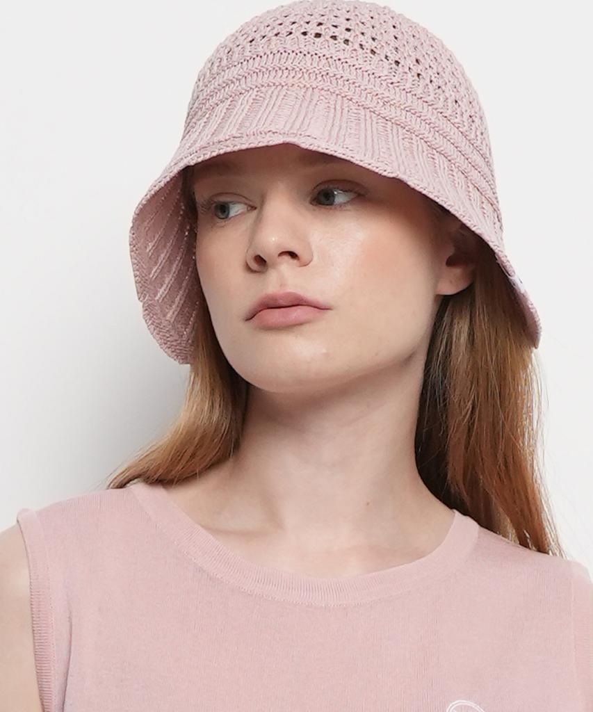 THE-ABON Women'S Summer Punching Lace Bucket Hat Beige