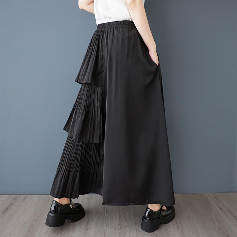 Black Plus Size High Waist Vintage Spring Summer Casual Loose Long for Woman Skirts Womens Skirt
