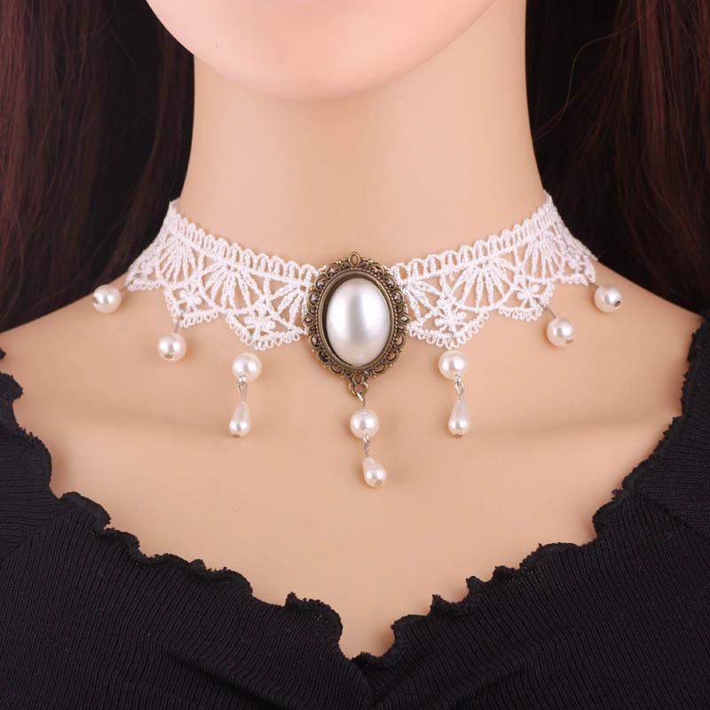 Spitzen-Choker-Halskette für Damen - Vielseitige Schlüsselbeinkette mit Fake-Kragen-Accessoire