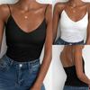 European and American Women's Summer Solid Color Suspender Bottoming Lingerie Slim Small Vest Ladies Outer Wear Tank Tops