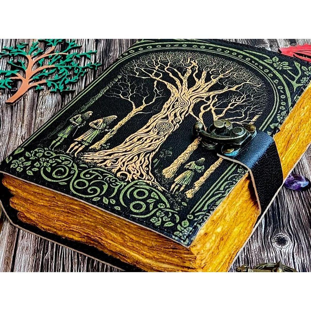 Leather Journal Tree of Life - Genuine Leather Notebooks For Women Grimoire