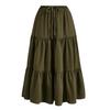 Women's Summer Tiered A-Line Maxi Skirt High Waisted Pleated Swing Long Skirt Casual Flowy Beach Boho Skirt