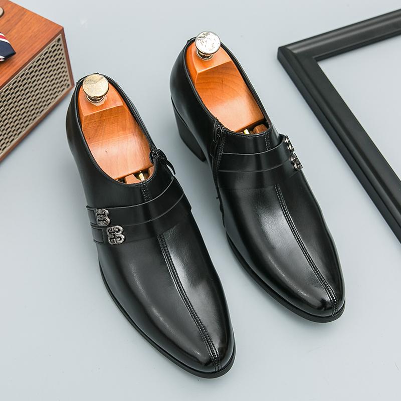Marque Haut de Gamme Chaussures de Ville pour Homme Cuir Augmentation de la Hauteur Chaussures Britanniques Homme Chaussures à Bout Pointu Mariage Livraison Gratuite