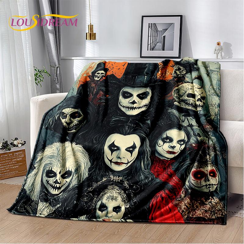 2025 New Gothic Horror Character Skull Ghost Soft Blanket,Soft Throw Blanket for Home Bedroom Bed Sofa Picnic Travel Child Gift