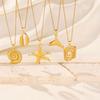 1Pc Waterproof Summer Ocean Animal Starfish Conch Shell Pendant Necklaces Sea Wave Mermaid Tail Aesthetic Collares Jewelry