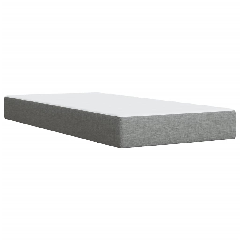 Box Spring Bed with Mattress Light Grey 80 x 200 cm Fabric