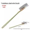 Iron Handle Wire Brush for Cleaning and Rust Removal - Bent Head, Stainless Steel, Nylon, Mini Size