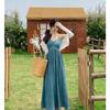 Women's Plus Size Summer A-Line V-Neck Suspender Dress, Chinese Style with Slim Waist and Tube Top Design
