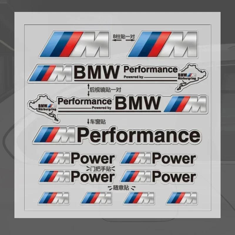 VFN5 E46 B3 For BMW 1set M Power Performance Badge Decal Car Window Door Handle Mirror Interior Sticker For BMW M E39 E36 E60 E90 E46