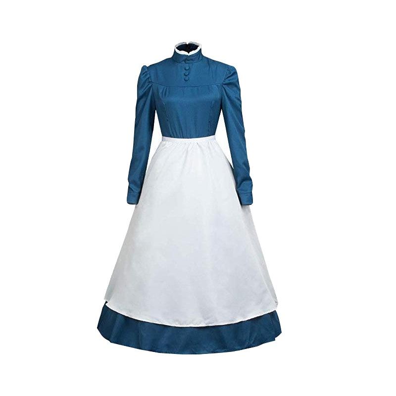 Howl's Moving Castle Sophie Zipper Back Long Sleeve Dress For Cosplay