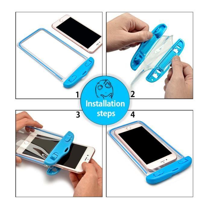 [Compatible Sony Xperia] Blue Waterproof Bag Case Cover Pouch Luminous Plastic Protection Waterproof Water Proof [Phonillico®]