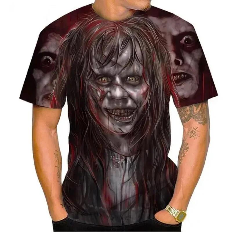 Der Exorzist 3D Horror Print Tops Harajuku Oansatz T-shirt Casual Kurzarm Mode T-shirt Sommer Mann kleidung