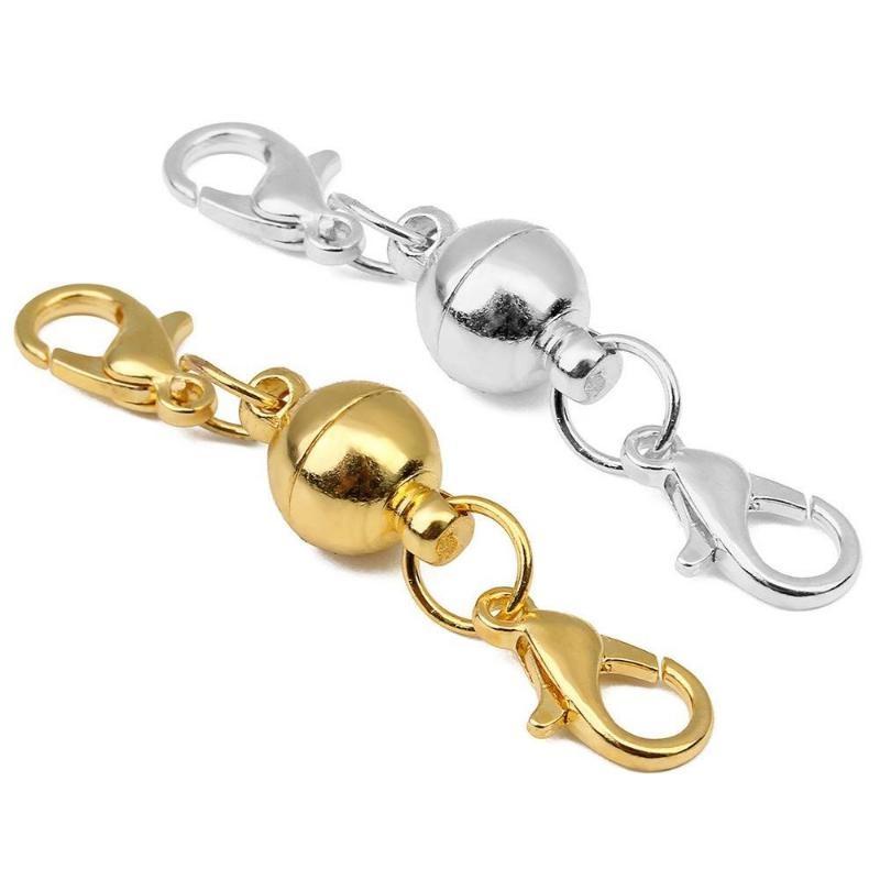 5 Pairs Ball Magnet Buckle DIY Jewelry Magnetic Clasp Connector with Lobster Clasp Magnetic Buckle Alloy Accessories