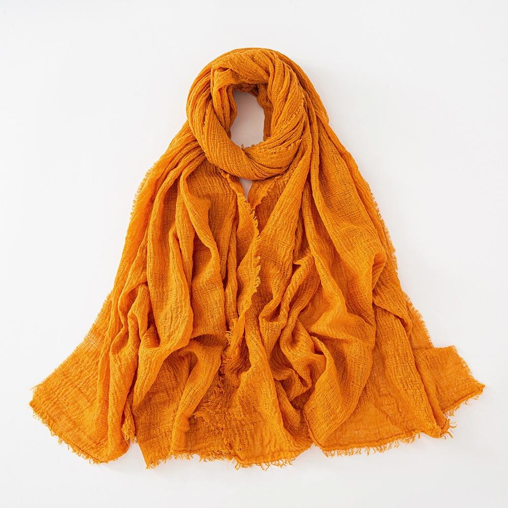 Nieuwe Katoen Linnen Gaas Sjaal Voor Vrouwen Meisjes Lente Herfst Effen Sjaals Zachte Pashmina Foulard Eenvoudige Retro Baard Wrap Sjaals