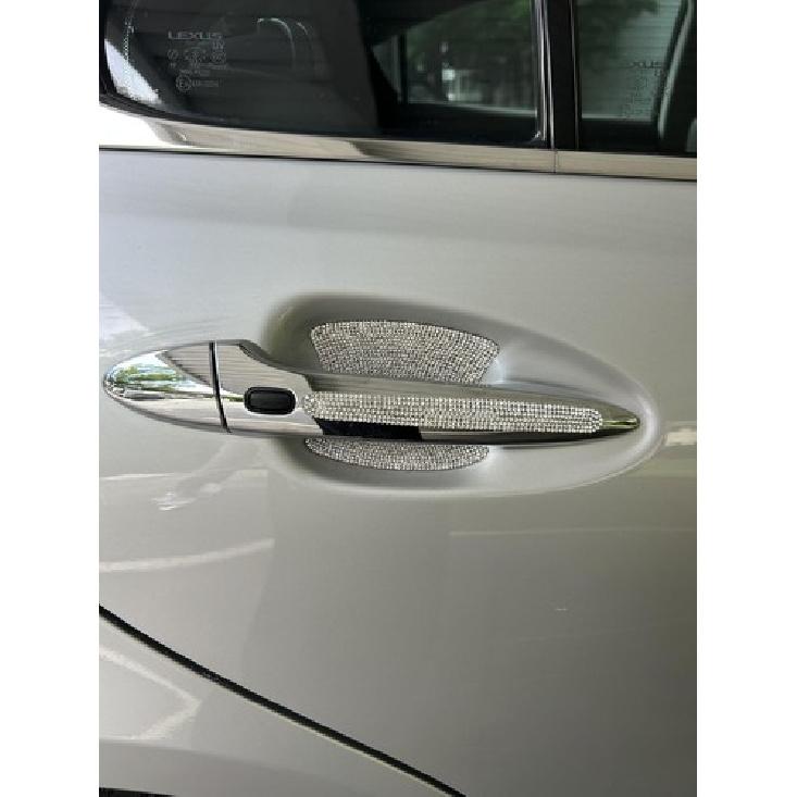 Bling Car Door Handle Protector – Rhinestone Anti-Scratch Cover White