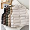 Herbst Winter Koreanische Lockere Daunen Baumwolle Weste Damen Kurz Stehkragen Ärmellose Jacke Mäntel Mode Weste Westen