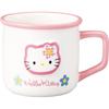 Sanrio Hello Retro 12 X 3D Character Hello Kitty White "Kaohana Kitty" Enamel-Style Mug, Approx. 300ml, Approx. 8cm, Tableware, Goods, (san4548-1)