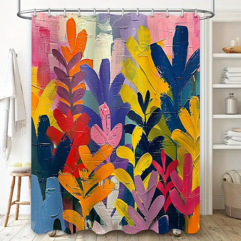 Levendig Bloemen Douchegordijn Gedurfde Kleuren Voor Badkamerdecoratie