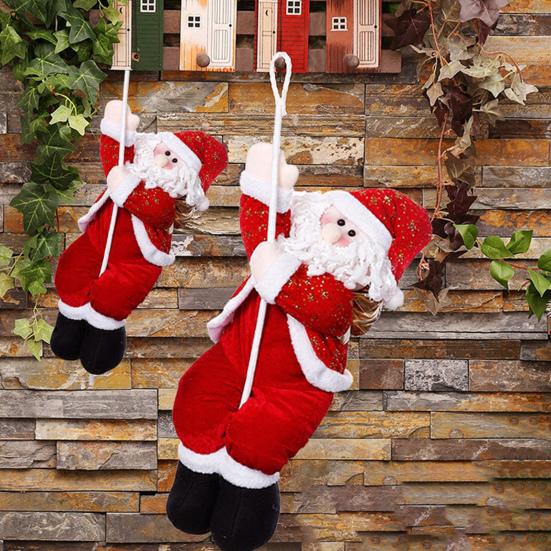 Santa Claus Climbing Doll Christmas Tree Rope Christmas Decoration Plush Climbing Old Man Hanging