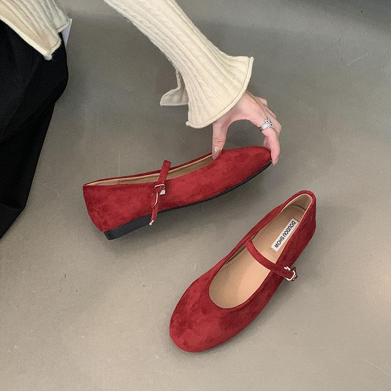 Fashion Footwear Buckle Strap Ladies Flats Mary Janes Shoes Female Shallow Fashion Round Toe Women Ballet Flats Dance Shoes New 2025