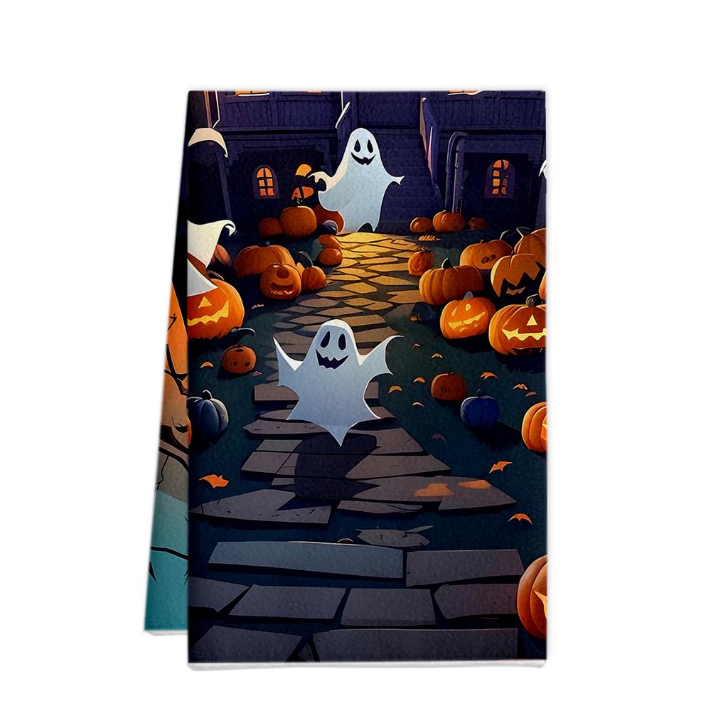 Toalla pequeña estampada de microfibra decoración de Halloween toalla de regalo toalla de cocina toalla de té trapo toalla para platos toalla de Navidad