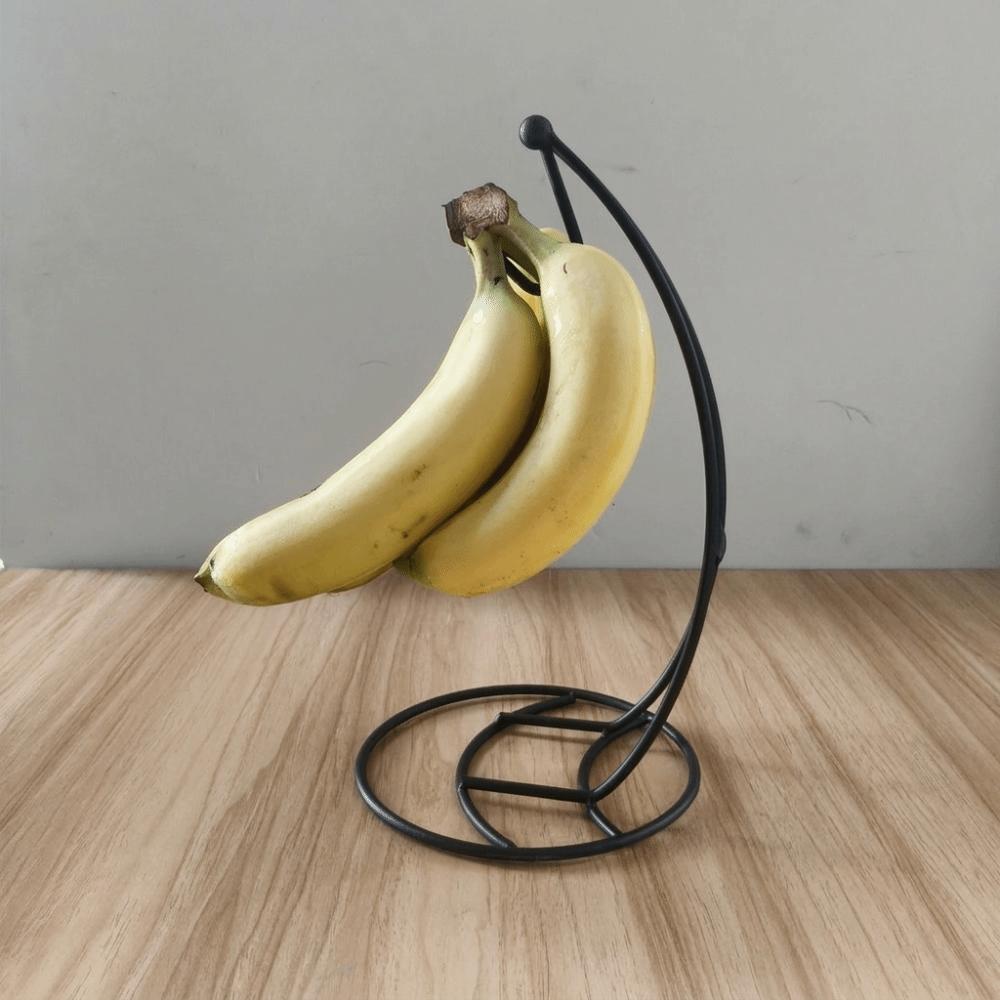 Space Saving Rust Proof Metal Banana Rack with Base Stable Stand Banana Holder Portable Fruit Display Hanger Living Room