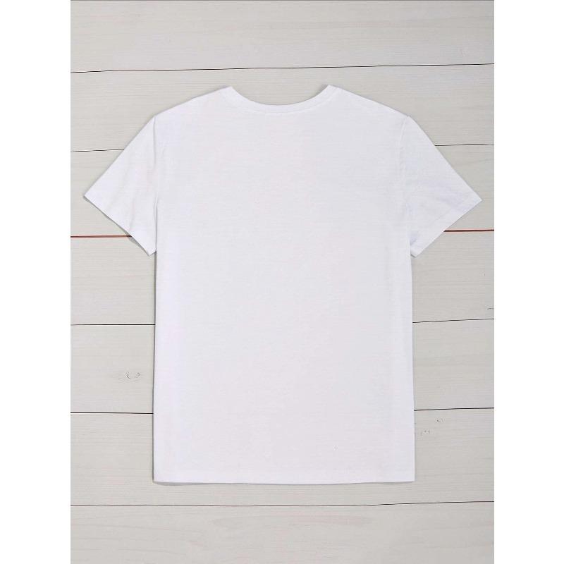 Mother's Day Heart Print Crew Neck T-Shirt, Casual Short Sleeve T-Shirt For Spring & Summer, Women's Clothing