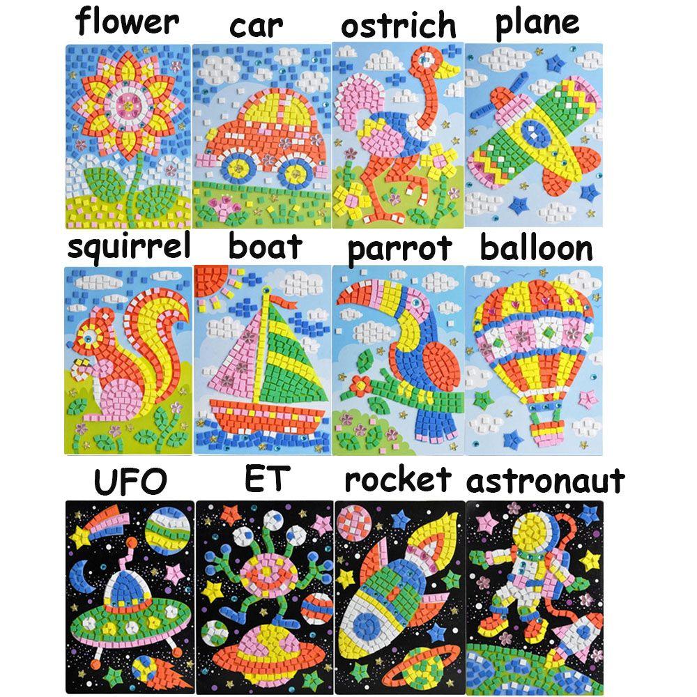 Kids Game  Arts Craft Early Educational 3D Mosaics Puzzle  drawing toys Stickers EVA Foam