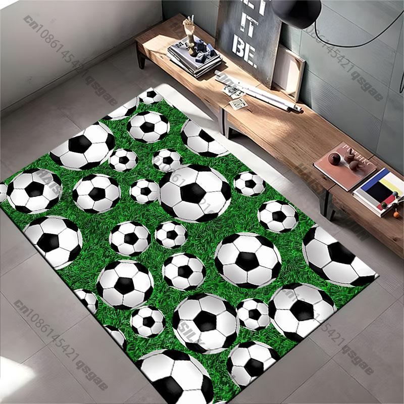 Soccer balls on green grass carpet Yoga living room room decor children's crawling mat doormat area rug games mat