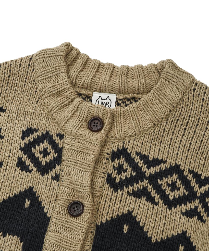 LMR Schannony Heavy Nordic Cardigan Beige