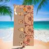 Kawaii Capybara Beach Beach Towel Super Absorbent Quick Dry Microfiber with Trendy Animal Pattern Sand-Free Blanket for Picnic