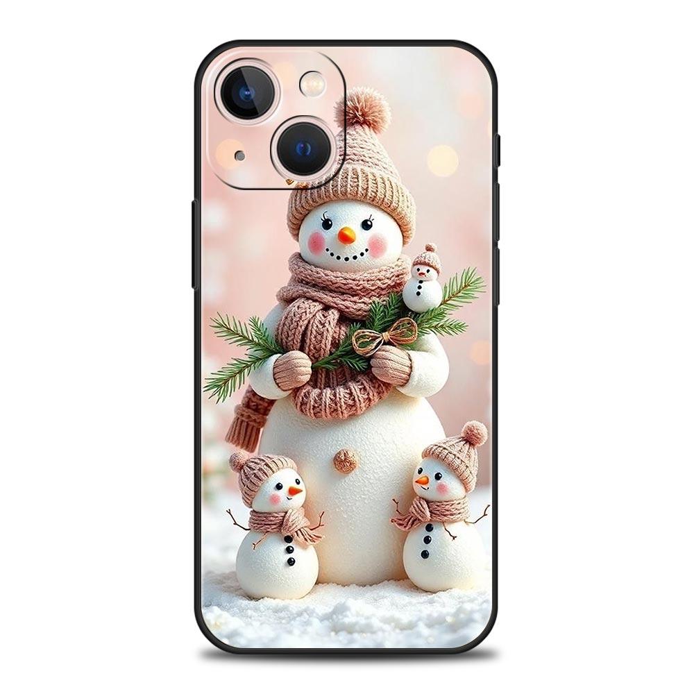 Christmas Snowman Phone Case Cover for iPhone 17 16 15 14 13 12 Pro Max 11 Pro Max 17 AIR Plus Shockproof Soft TPU Shell Fundas