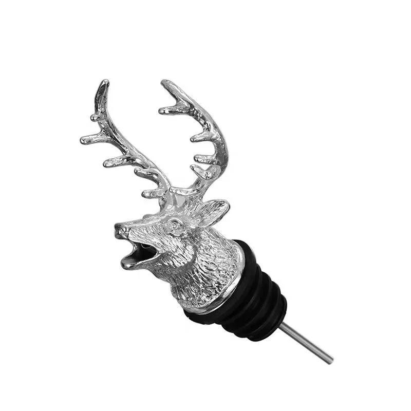 Wine Pourer Zinc Alloy Deer Elk Lion Bull Wine Stopper Drinks Bar Tools Night Club Bar Accessories Home Bar for Kitchen Tools