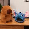 22cm Capybara Doll With Cartoon Hat Pikachu Stitch Kuromi Plushies Plushies Lovely Cartoon Capybara Doll Gift