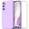 Protective Case - BOOLING - for Samsung Galaxy A35 5G - Soft Purple Silicone - Matte Effect - Non-slip