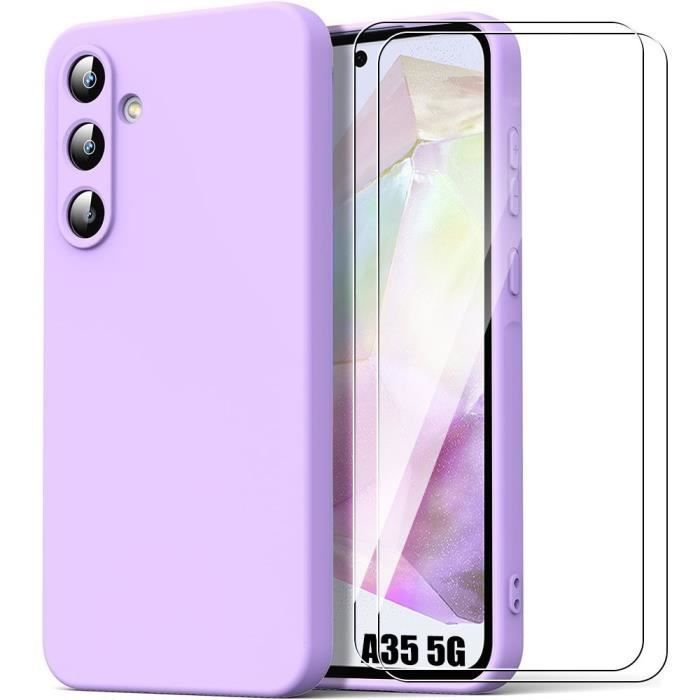 Protective Case - BOOLING - for Samsung Galaxy A35 5G - Soft Purple Silicone - Matte Effect - Non-slip