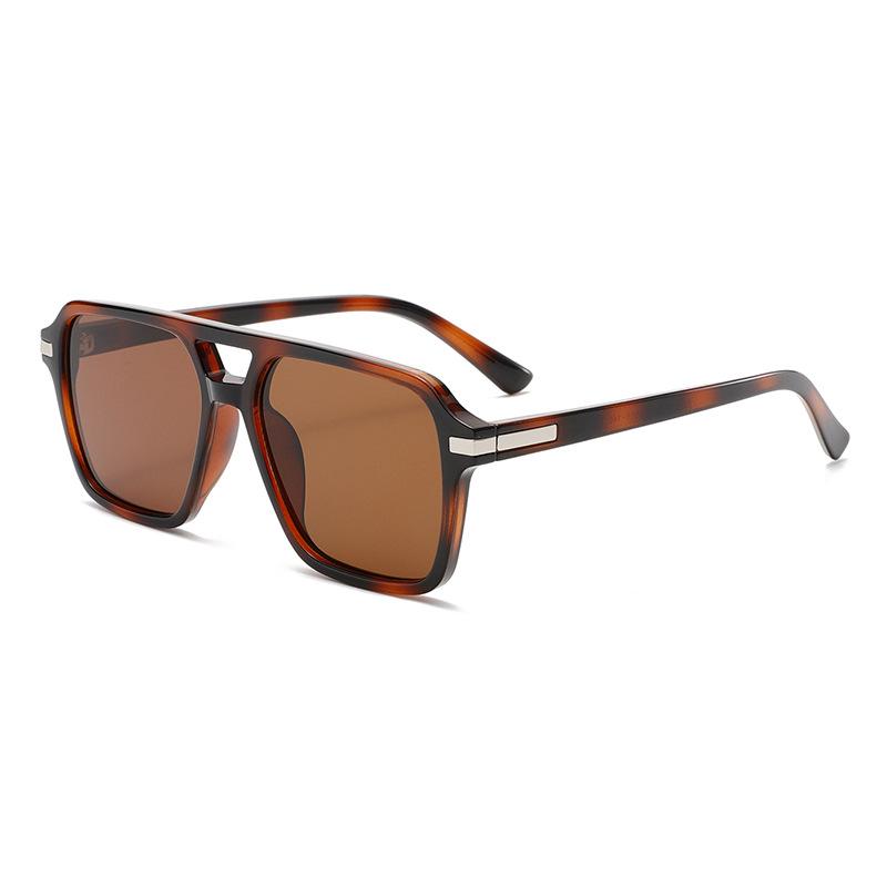 3483 Fashion Pilot Sunglasses for Men Women, Retro Stylish Double Bridge Sun Glasses, Vintage Personalized Square Shades 603382