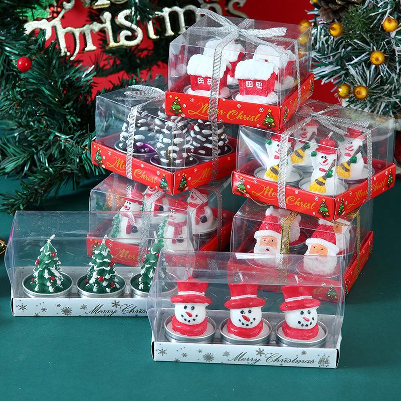 New Christmas Candle Set Souvenir Venue Decoration Small Ornaments Atmosphere Candle Light Small Gift