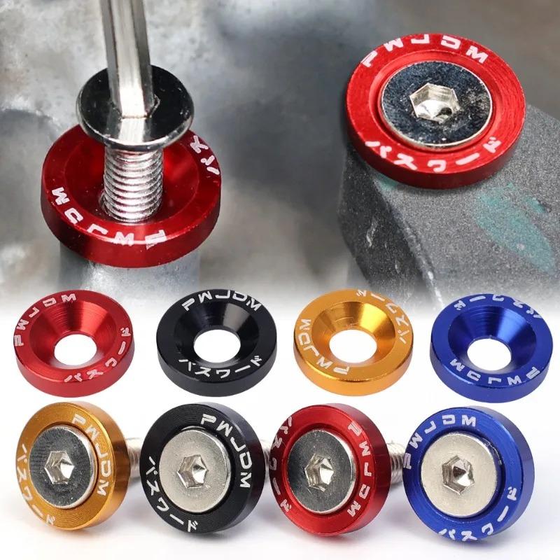 10pairs Car Modification Screws Aluminum Alloy Fender Washer Bumper Engine Concave Screws Car Accessories