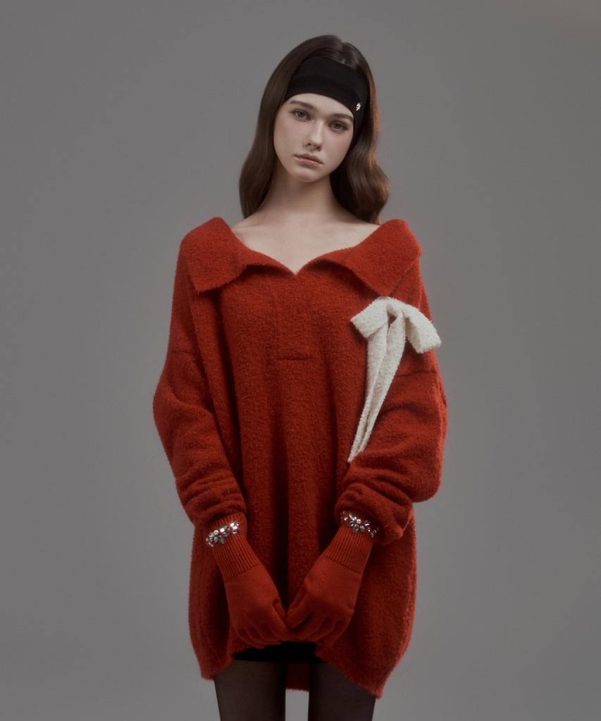 Mausolleum Betty Ribbon Knit - Red