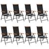 9 Piece Garden Dining Set Aluminum Black