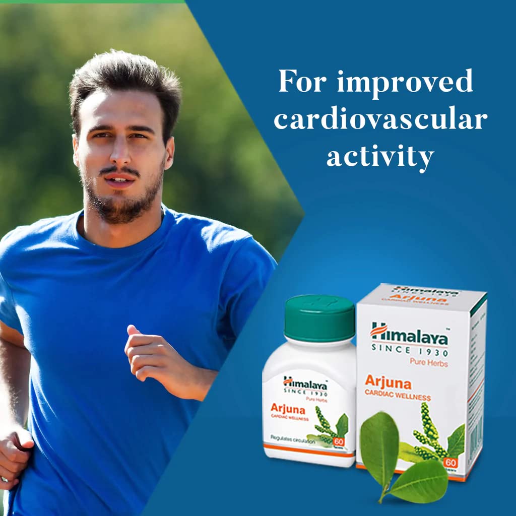Himalaya Arjuna Herzgesundheit Tabletten 60 Stück 250 mg Natürliches Kräuterergänzungsmittel zur Unterstützung des Herz-Kreislauf-Systems und der Durchblutung