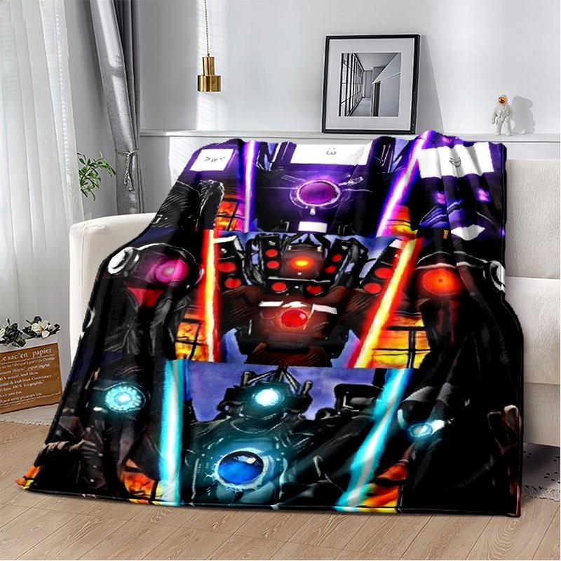 3D Skibidi Toilet Speakerman Cameraman TVman Flannel Blanket,Soft Throw Blanket for Home Bedroom Bed Sofa Travel Cover Kid Gift
