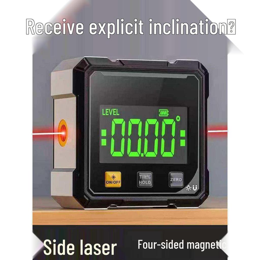 High-Precision Digital Inclinometer with Magnetic Laser Level and Multifunctional Slope Measurement