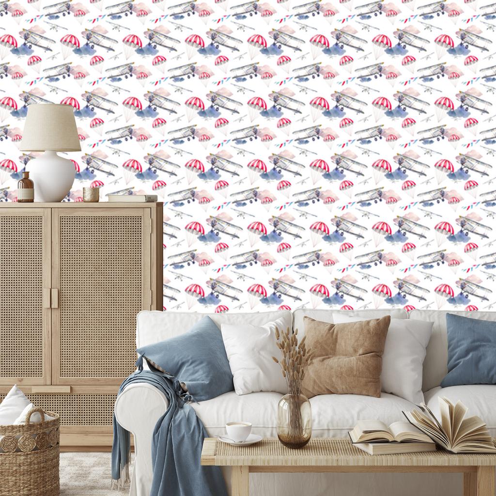 Airplanes and clouds wallpaper for living room and bedroom 50x1000