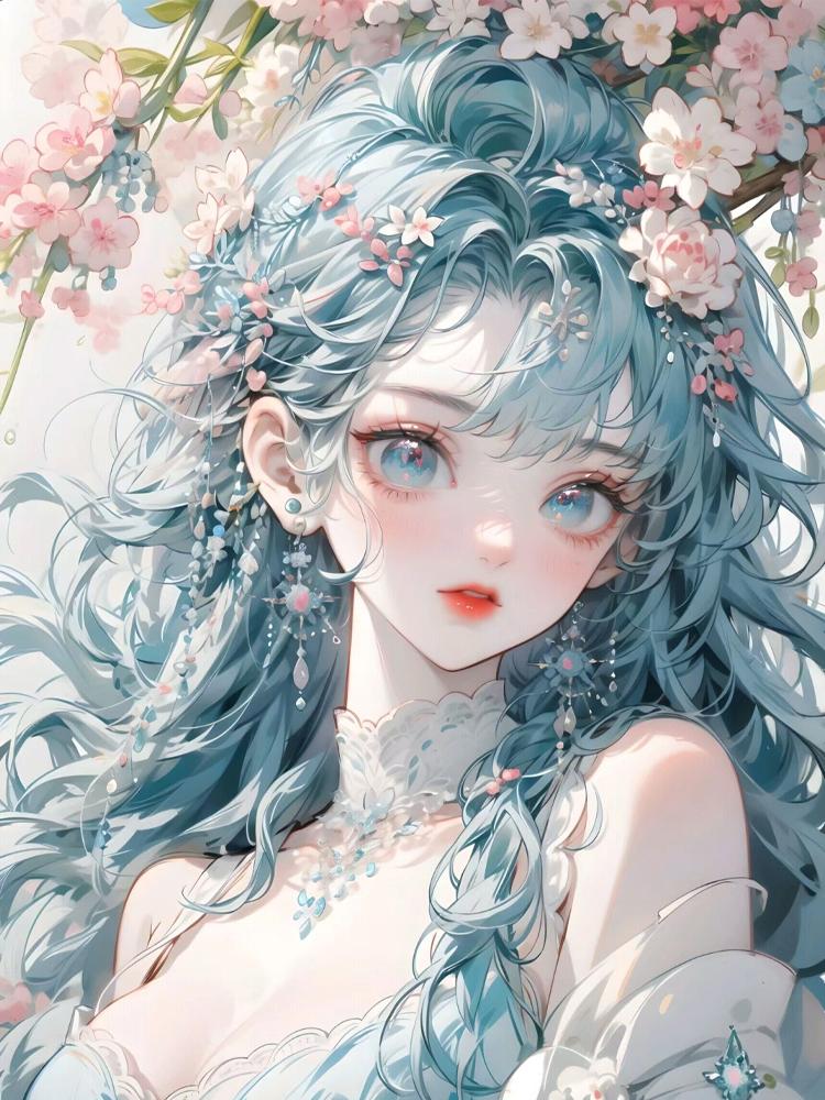 DIY Diamond Painting Cartoon Flower Girl Full Diamond Mosaic Embroidery Dream Cross Embroidery Set Art Home Decoration