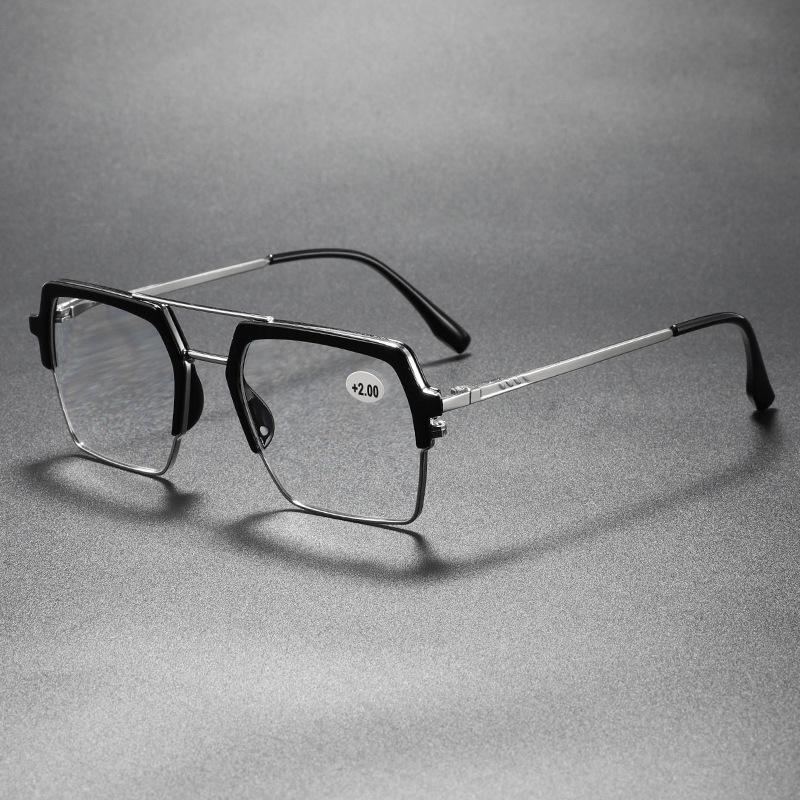 New Fashionable Personalized Metal Frame Women'S Reading Glasses Retro Neutral High Quality Anti Blue Light Glasses