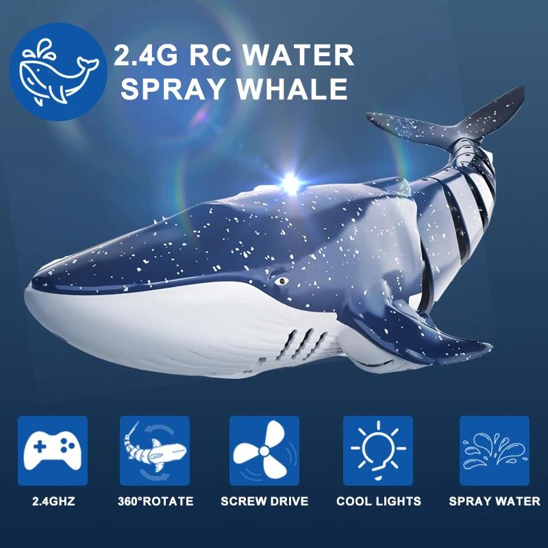 Remote control whale Spray Water Toy Remote Controlled Boat ship Submarine Robots Fish Electric Outdoor rc Toys For boy Children